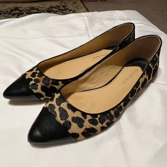 Sz 9.5 Cheetah Calf Hair Leather ballerina flats Gianni Bini - Picture 12 of 13